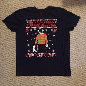 Nightmare Elm Street - Freddy Krueger Horror Graphic T-Shirt - Christmas 2XL